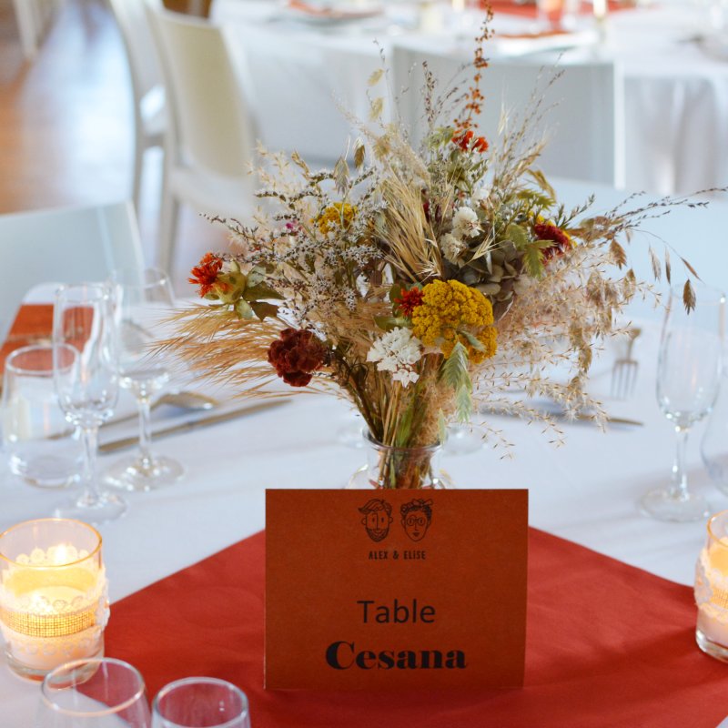 centre de table fleurs sechées